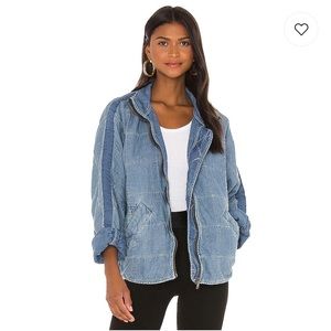 Free People Quilted Dolman Denim Jacket